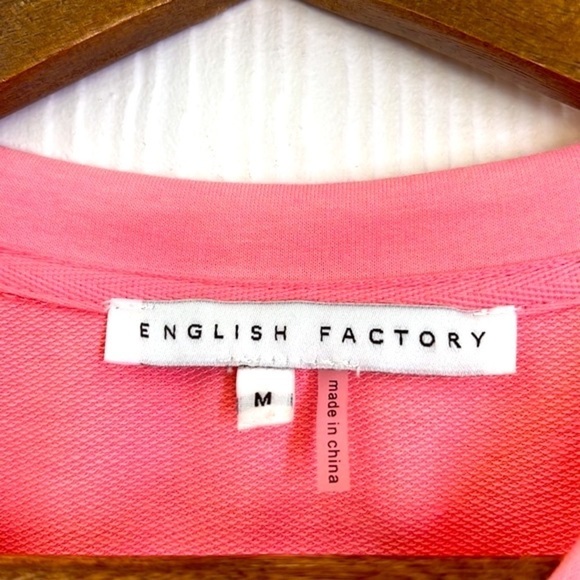 English Factory - Pink Puff Sleeve Ruffle Detail Short Sleeve  Mini Dress Medium - Picture 10 of 12